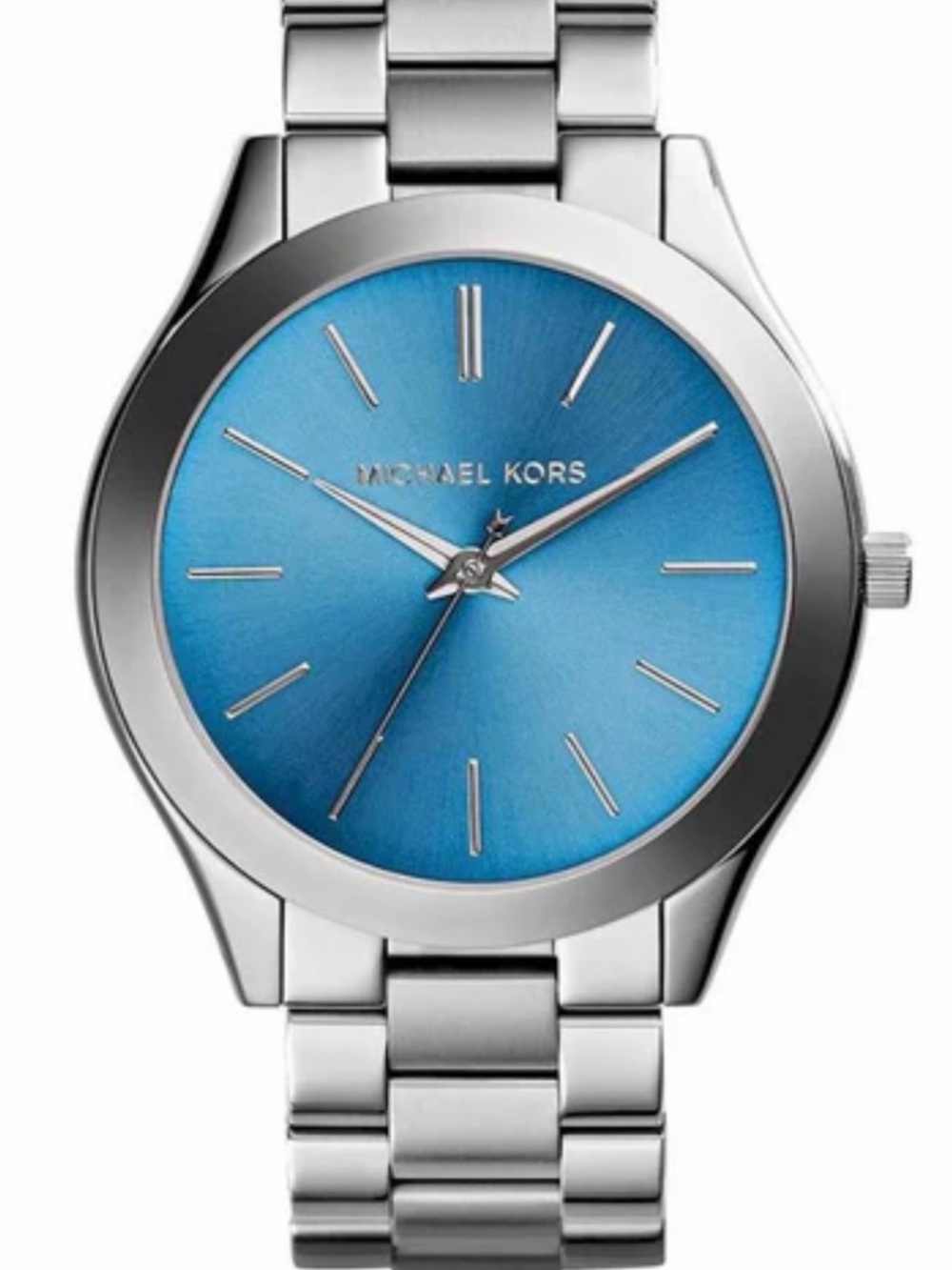Michael Kors Silver Watch with Blue Dial